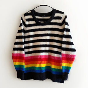 Torrid Fuzzy Yarn Rainbow Sweater - Size 0